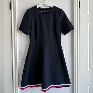 Tommy Hilfiger Black Dress with Red and White Trim